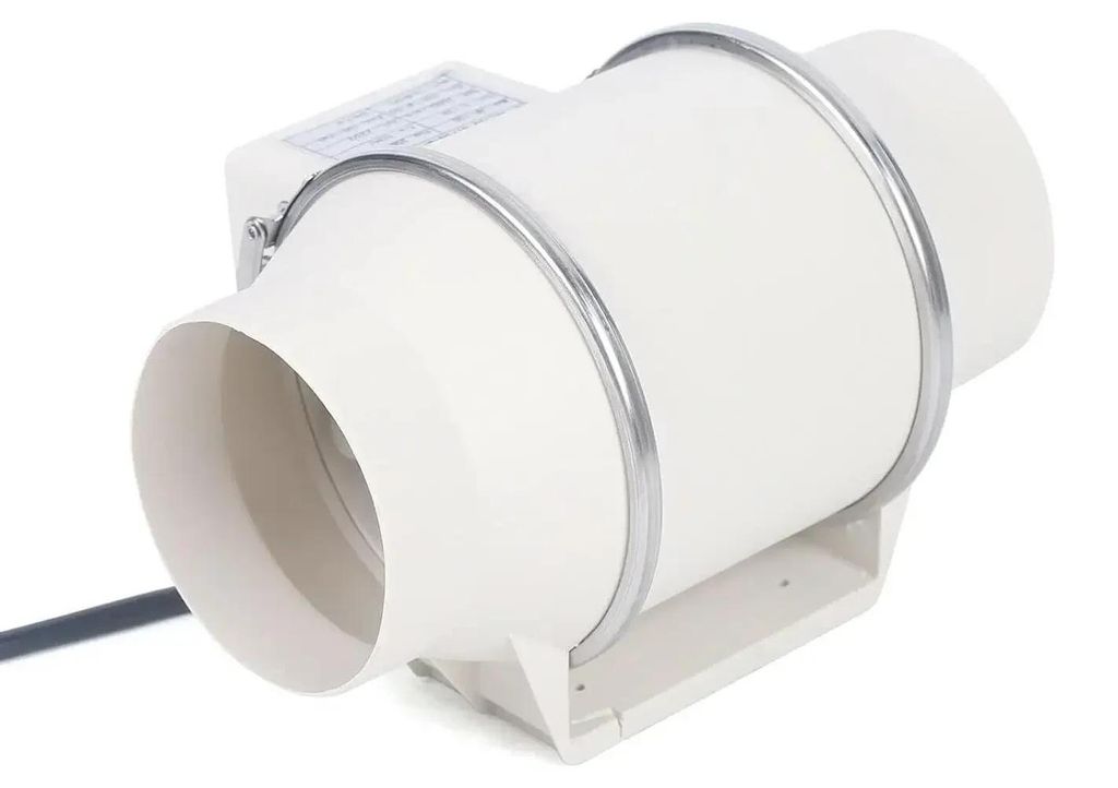 Rohrventilator - Inline Kanalventilator - 75 W - 540 m³/h - Abluft für Bad & Küche - Weiß