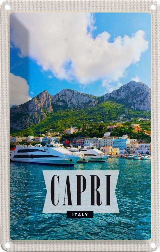 vianmo Blechschild 30x20 cm Capri Italy Insel Meer Urlaub Bildmotiv Reisemotiv Abenteuer Reisen