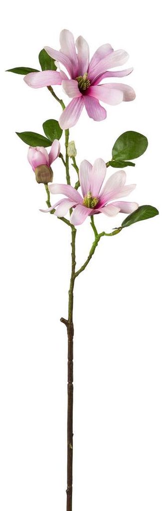 Kunstblume STERNMAGNOLIE 60cm. Magnolie mit 3 Blüten und Knospe. ROSA