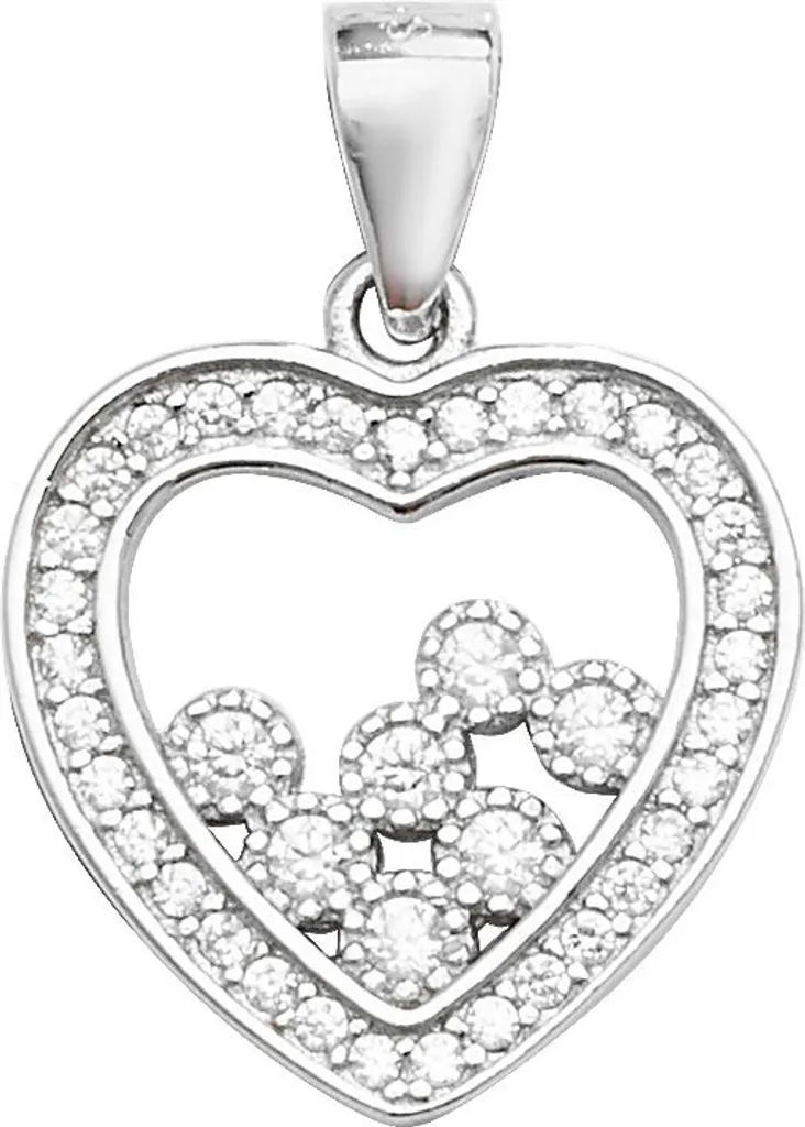 Pendentif Argent 925 Brillant 22mm avec Zirconium de Haute Qualité