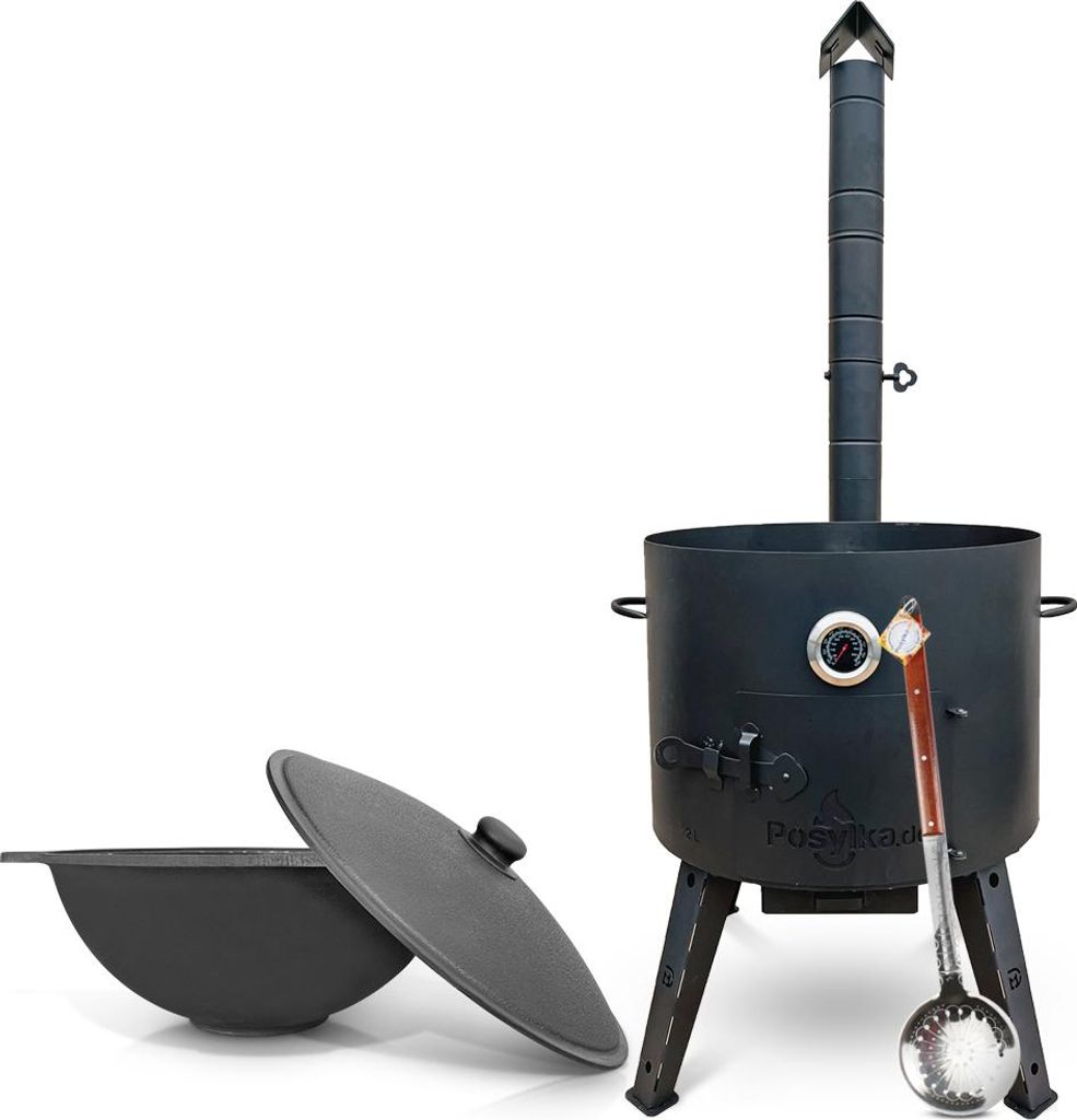 Utschak Uchag Feuerofen 49cm Gusseisen Kazan 22 L Deckel Schaumlöffel казан учак