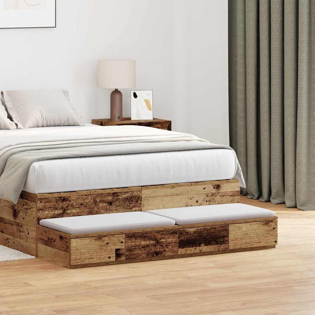 Maison Exclusive - Bettschubladen Altholz 120 x 36,5 x 16,5 cm Holzwerkstoff