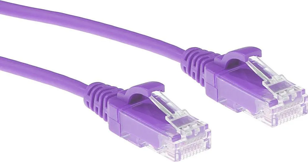 ACT Purple 0,5 metri LSZH U/UTP CAT6 cavo patch slimline per datacenter senza strappi con connettori RJ45 (DC9300)
