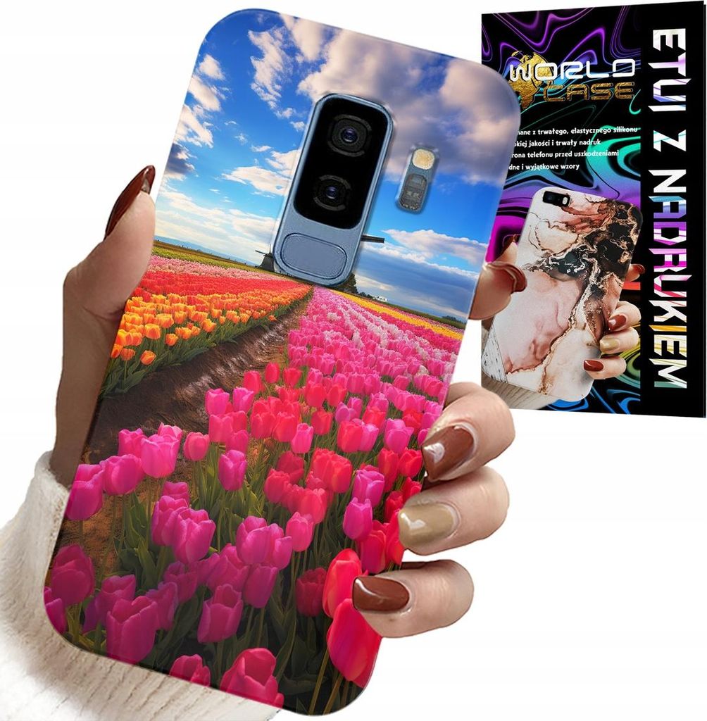 Etui Für Samsung Galaxy S9 Plus - Feld Von Bunten Tulpen, Tulpe, Etui