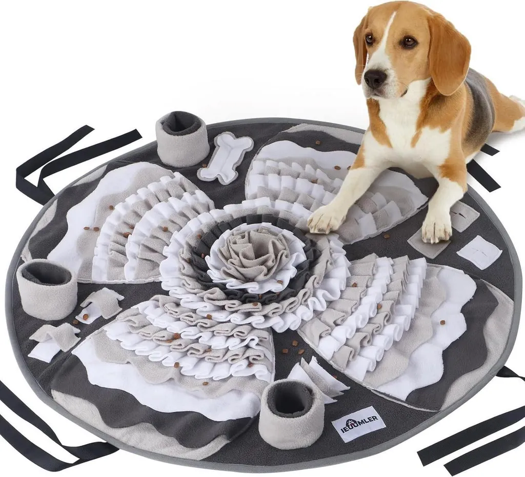 IEUUMLER tappeto sniffer per cani tappetino lavabile per l'addestramento tappetino antiscivolo per il cibo giocattolo di intelligenza per cani FC017 grigio - 1