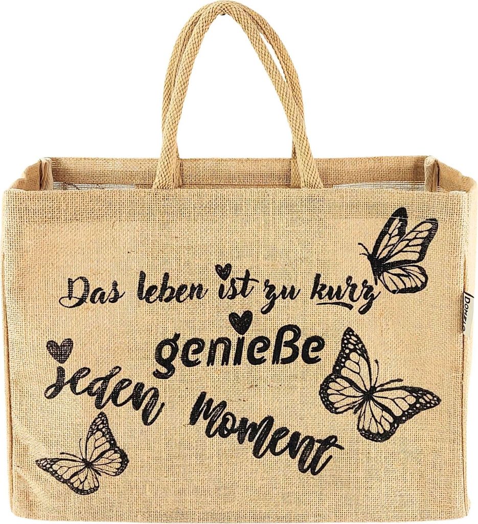 Domelo Einkaufskorb, Jute Tasche, Shopper Korbtasche, vegan Shopping Bag, Einkaufstasche, Handtasche