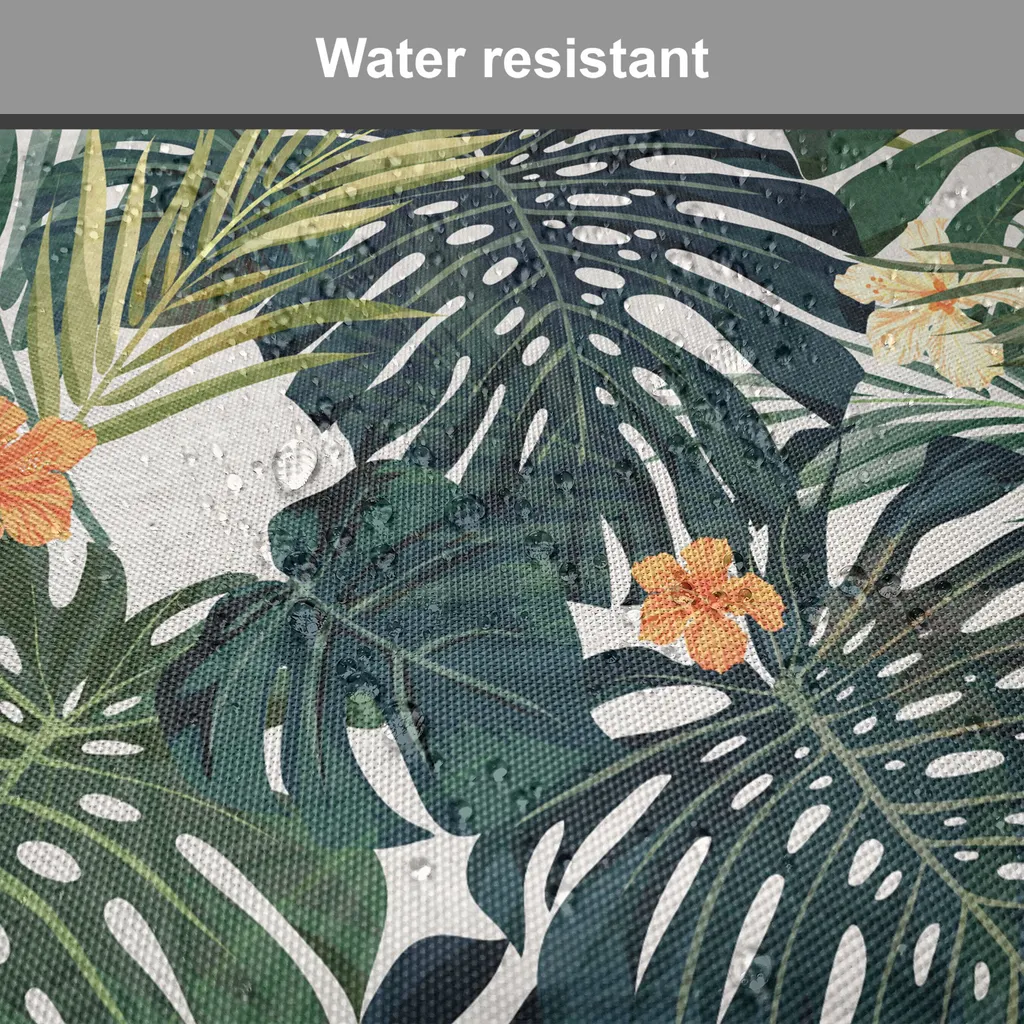 ABAKUHAUS Rivestimento verde per sedie da sala da pranzo, flora tropicale hawaiana, cuscino decorativo impermeabile con cinturini per sedie da cucina, 40 cm x 40 cm - confezione da 12, verde scuro, verde acqua, arancione - 4