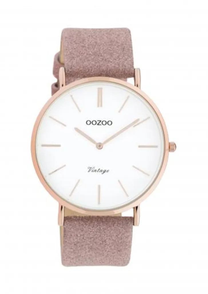 Montre Oozoo 40mm bracelet cuir rose scintillant sans perte de paillettes