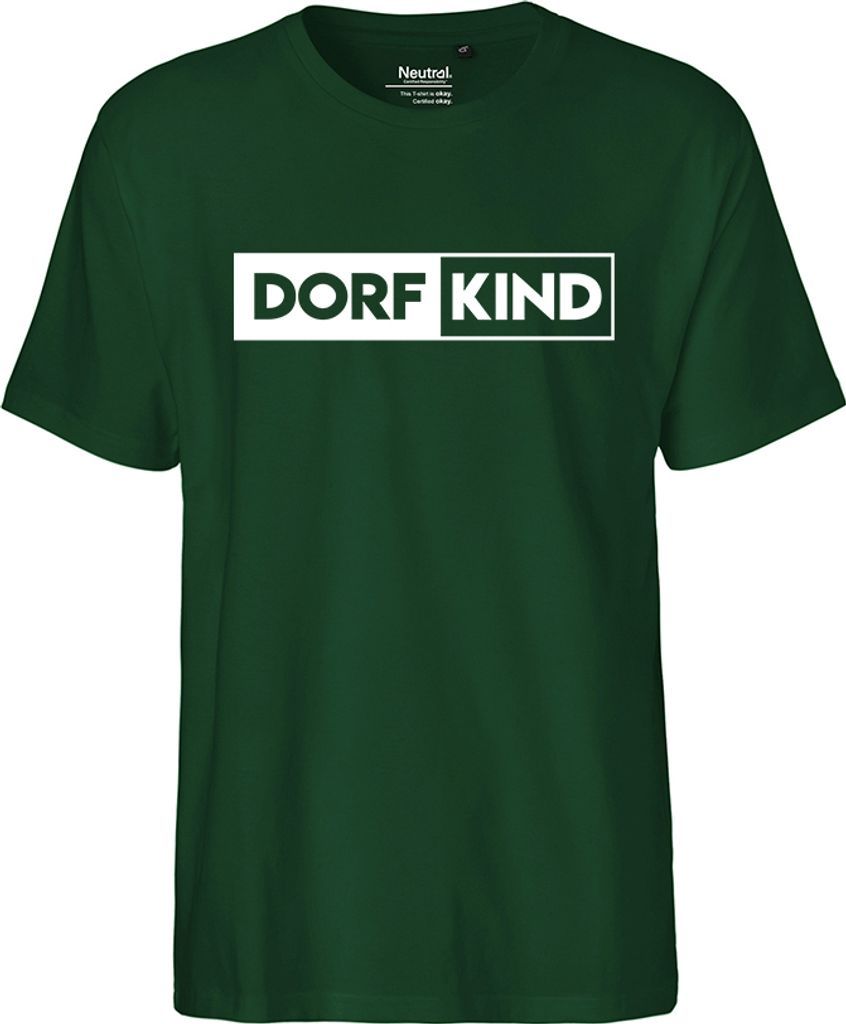 Hellweg Druckerei Herren T-Shirt Dorfkind Modern Geschenk Oberteil Bottle Green Größe S Bio Baumwolle Fairtrade Dorfkind Modern Präsent