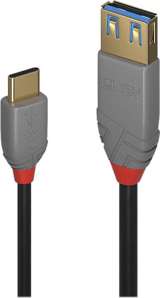 LINDY USB 3.1 Typ C an A Adapterkabel Anthra Line 0.15m