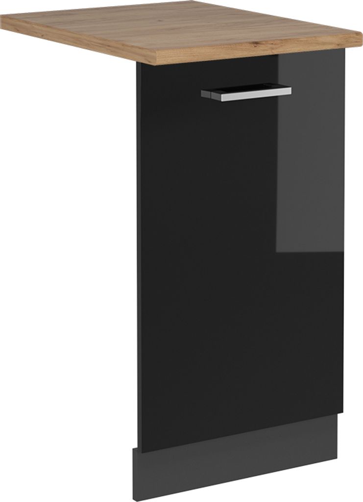 Vicco Geschirrspülblende R-Line, 45 cm , AP Eiche, Schwarz Hochglanz/Anthrazit