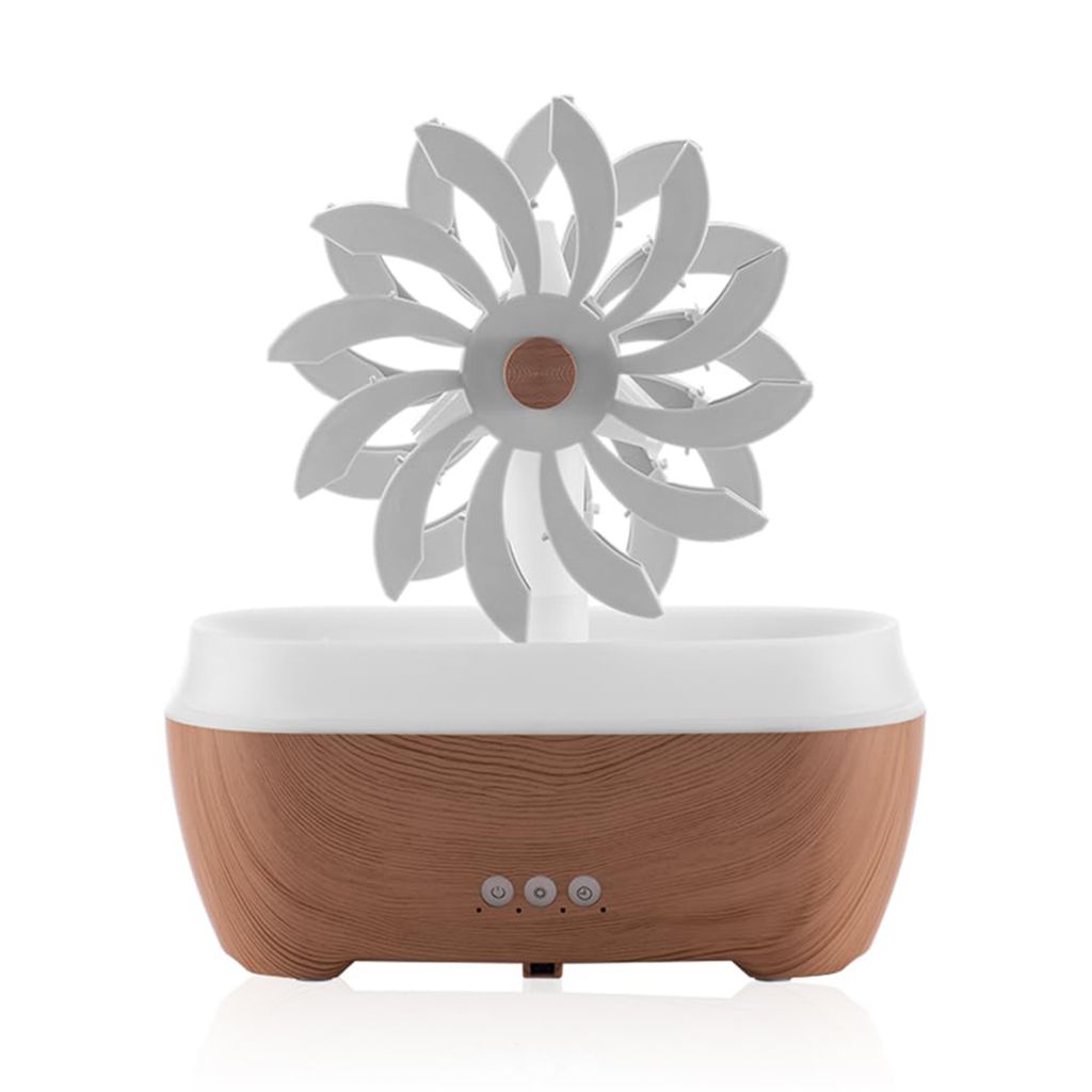 Luftbefeuchter, Windmühle Aroma Luftbefeuchter, Einstellbares 7-farbiges LED-Nachtlicht, Nebelfunktion, Fernsteuerung von Lichtfarbe und Timing, b...