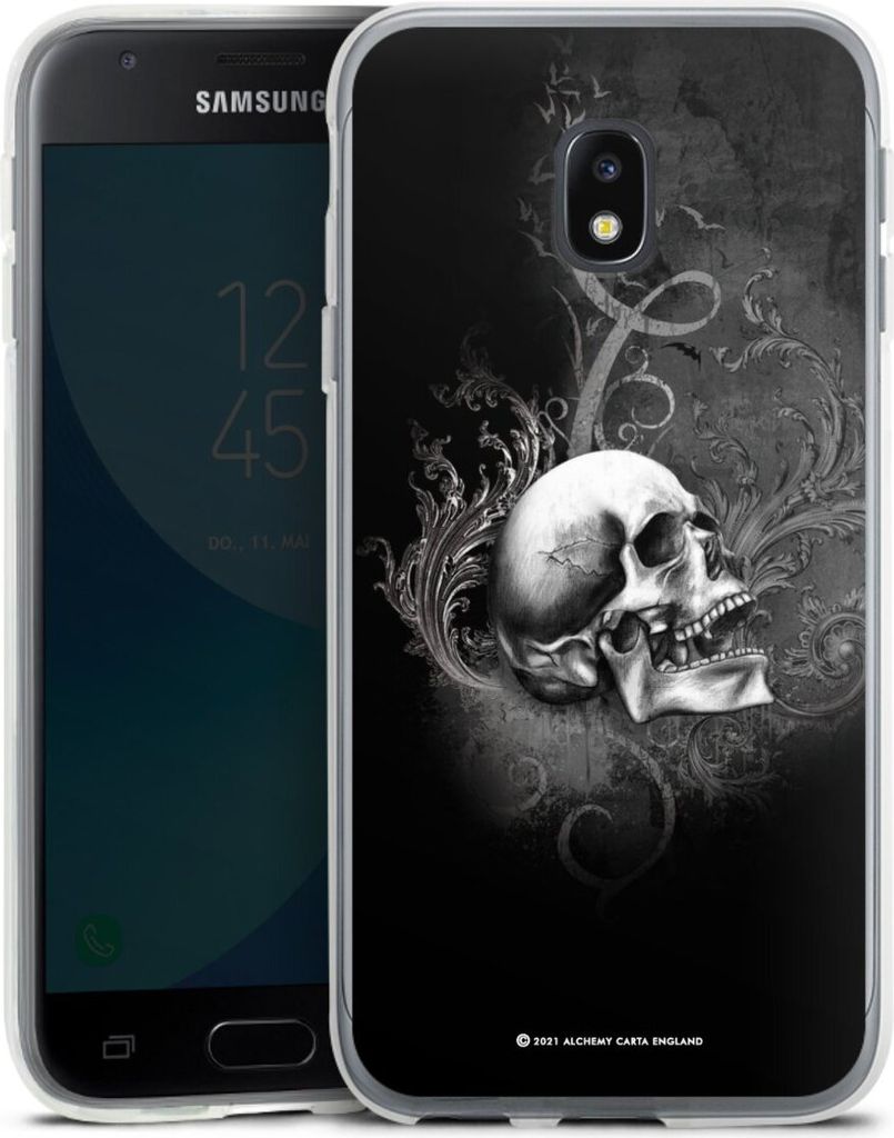 DeinDesign Handyhülle für Samsung Galaxy J3 Duos (2017) Silikon Hülle Case Smartphone Schutzhülle Gothic Schädel Totenköpfe