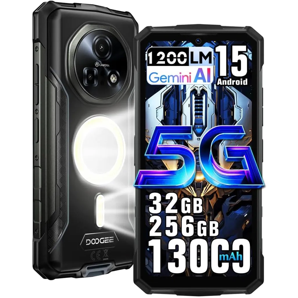 Smartphone 5G Robuste DOOGEE Fire 7 Pro Caméra 64MP et Lampe 1200LM