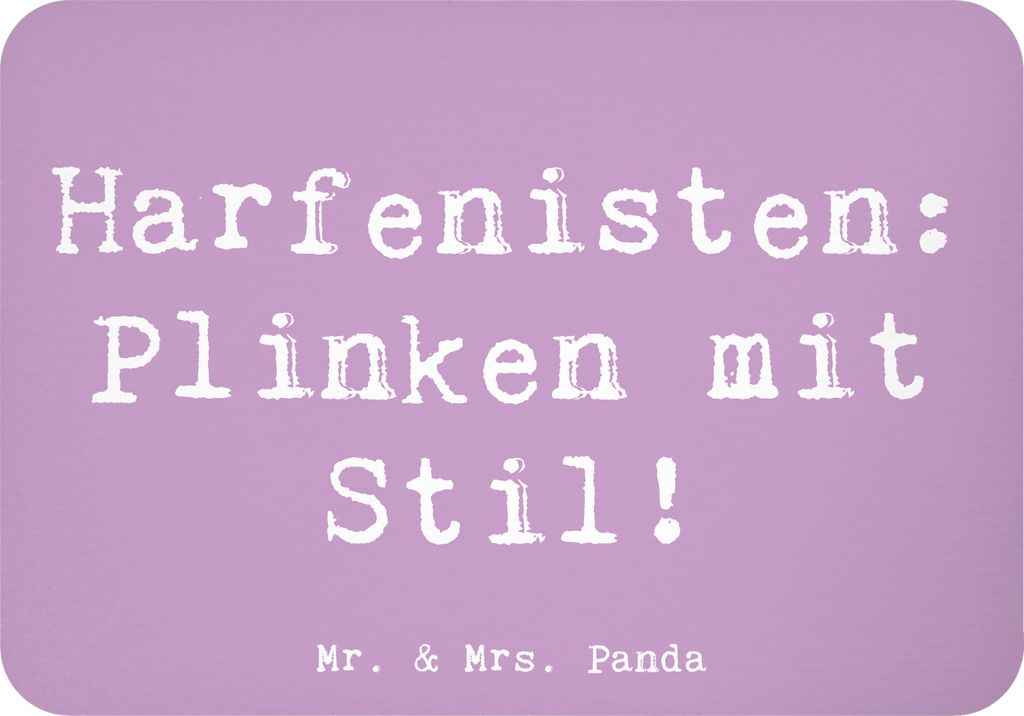 Mr. & Mrs. Panda magnet Spruch Harfe mit Stil - Lavendeltraum - Geschenk, Harfenmusik, Instrument, tafelmagnet, Zupfen, Kühlschrankmagnet, Musik, ...