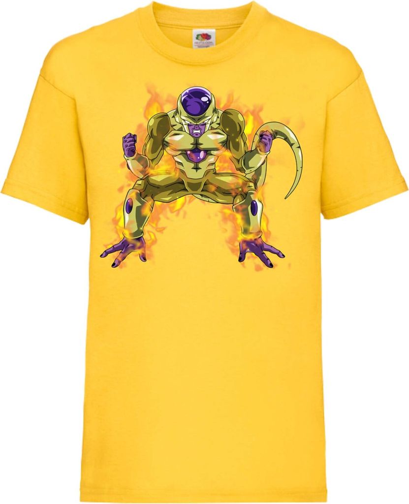 Kinder T-Shirt Dragon Anime Manga Ball Z 09 Yellow Frieza, 5-6 Jahr - 116 / Gelb