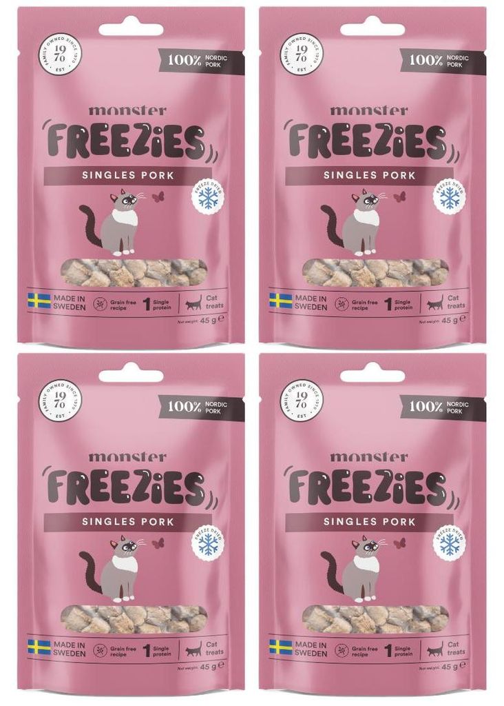 Monster Cat Treats Freezies Pork 4x45g Liofilizowany Zdjęcie produktu 