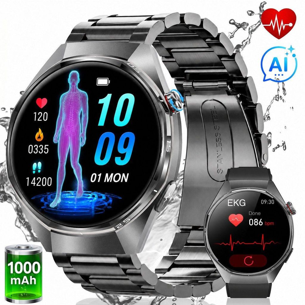 Smartwatch Herren Damen mit Produktbild 