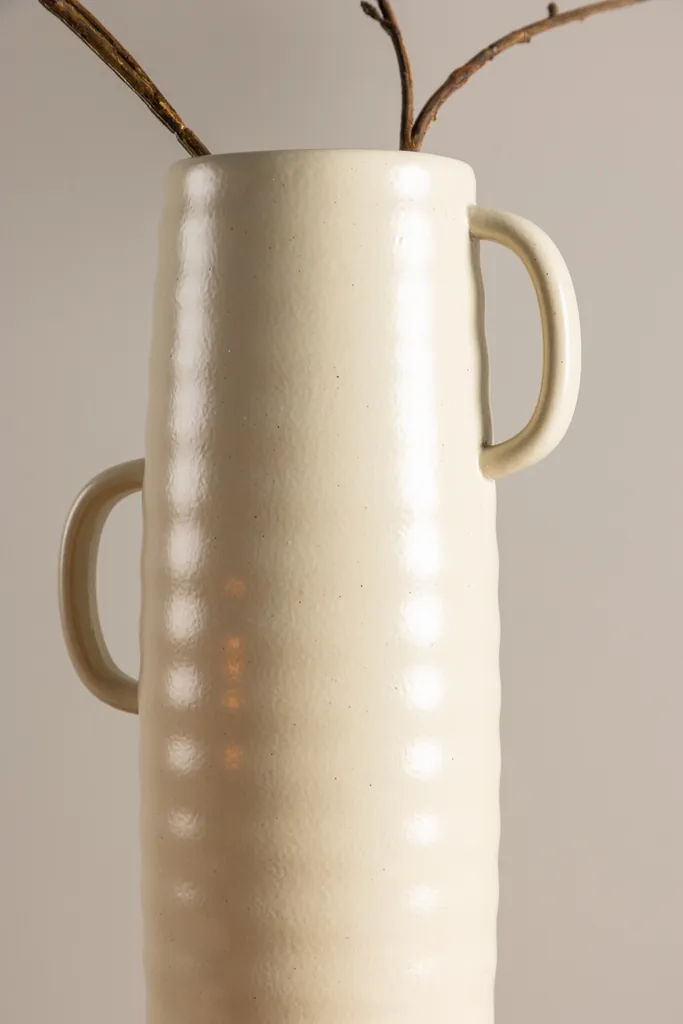 Vase moderne Cent coloris beige sable aspect mat texture organique - 10
