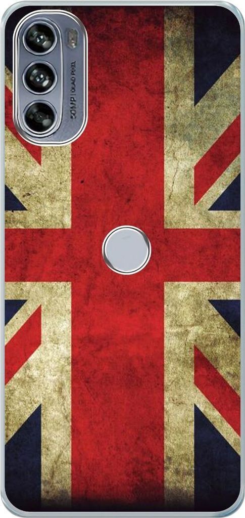 König Design Hülle kompatibel mit Motorola Moto Edge 30 Pro Kunststoff Soft Handyhülle - Handy Case England Flagge