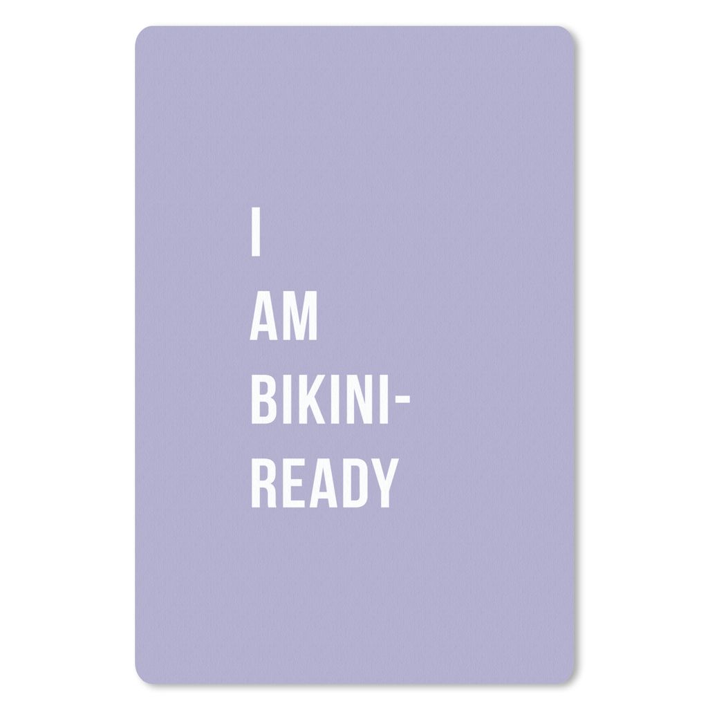 MuchoWow Mauspad Mousepad Ich bin bereit für den Bikini - Lila - Zitat 40x60 cm - Mousepads - Maus Mat - Pad - Mausunterlage - Schreibtisch Acce...