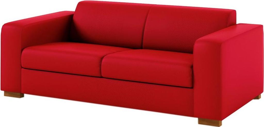 Dreisitzer-Sofa aus Ökoleder Gem-Margo red