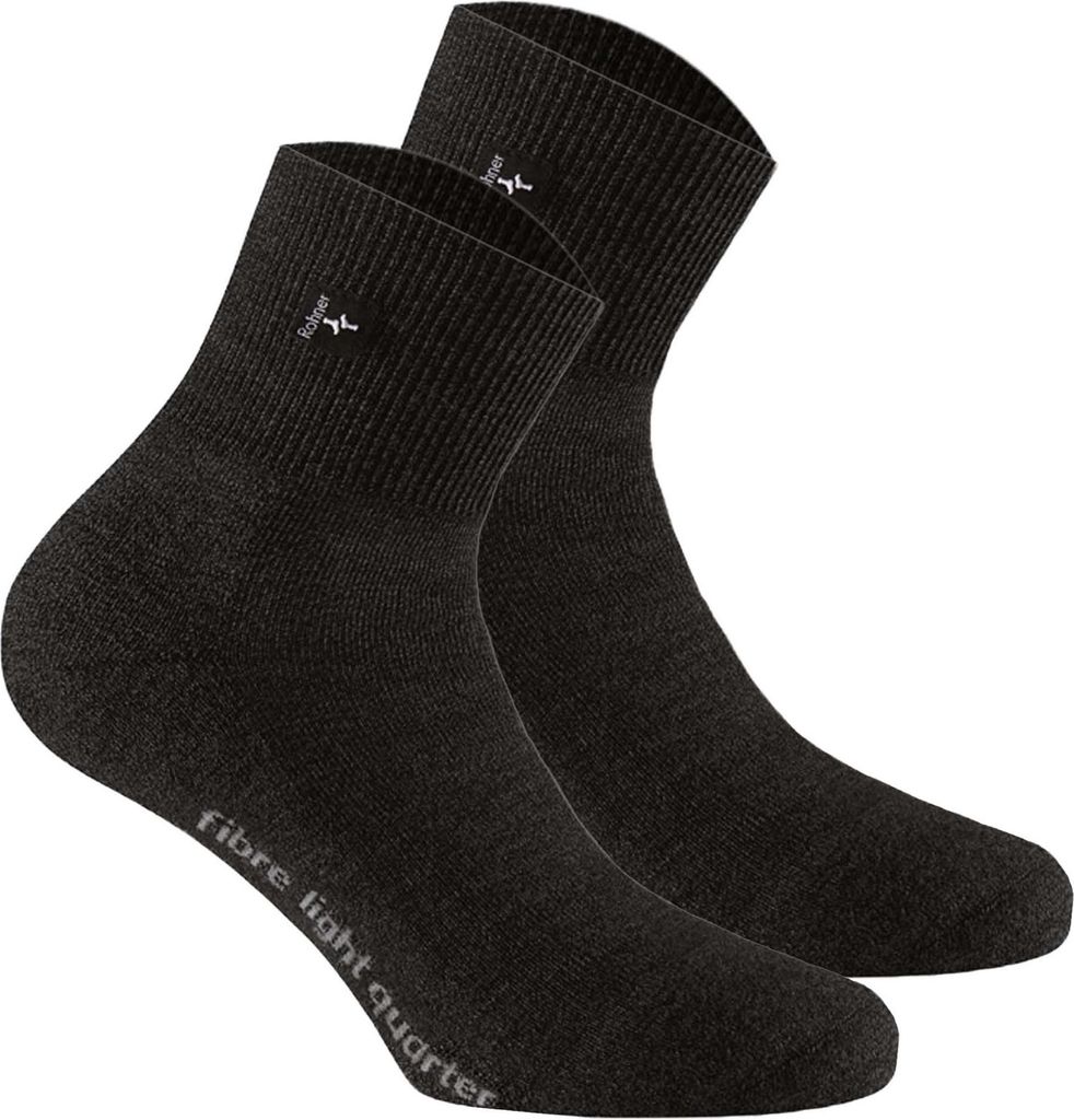 Rohner Advanced Socks Uni Quarter Trekking Socken 2er Pack - Fibre Light Quarter Schwarz 39-41