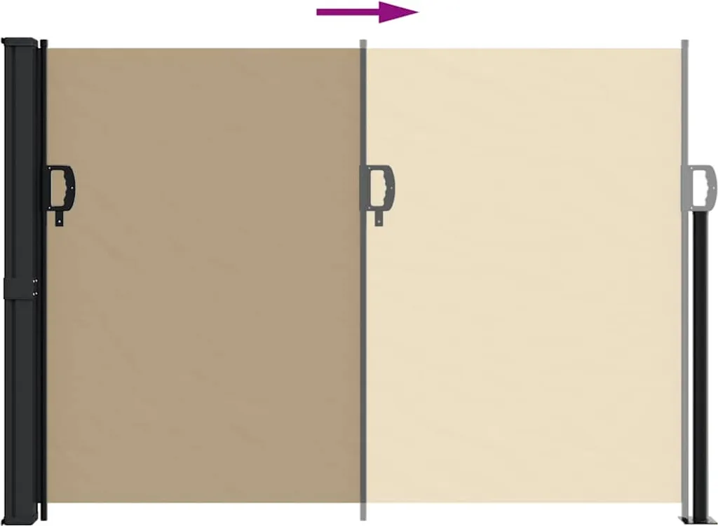 vidaXL Tenda laterale estensibile Beige 140x500 cm - 5