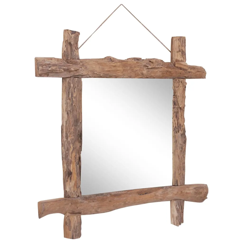 Miroir bois massif 70x70 cm vidaXL - Solution déco murale authentique - 8