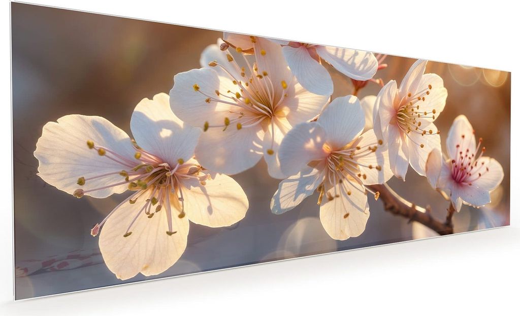 Küchenrückwand Spritzschutz Glas mit Motiv Blumen im Sonnenlicht 40 x 40 cm