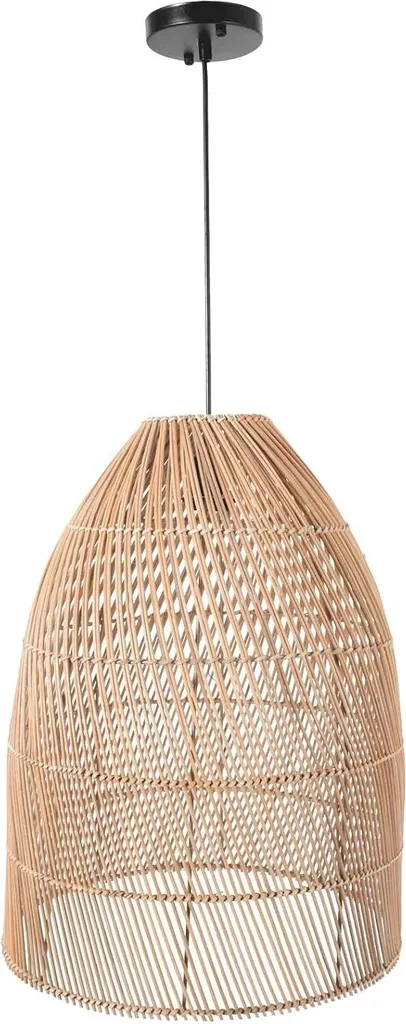 Suspension rotin naturel VIVANNO PURE 30x53 cm, Tissage artisanal rond