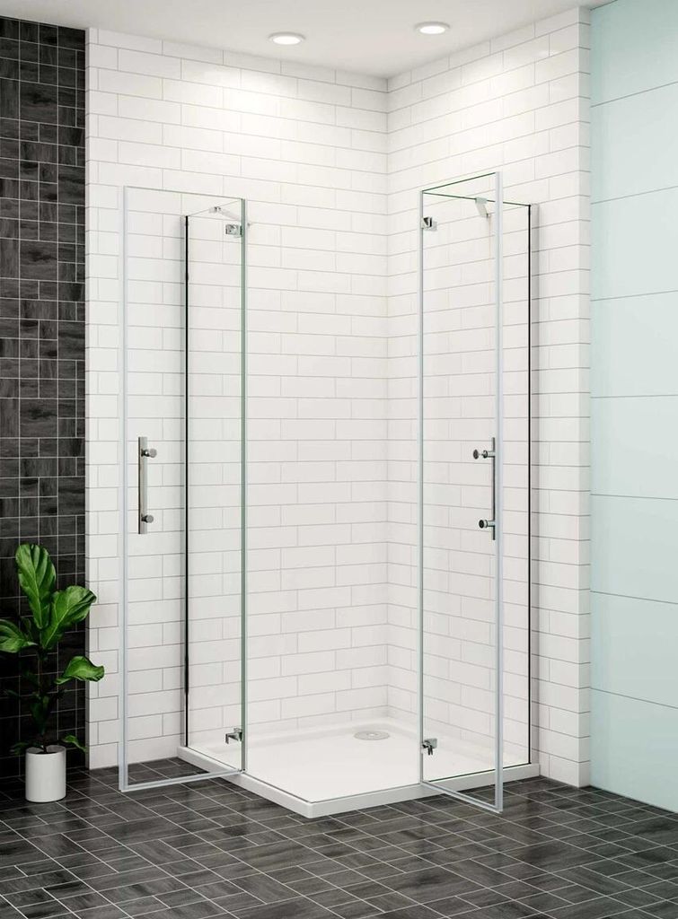 AICA 80x100x185cm 6mm ESG-glas Falttür Eckeinstieg Produktbild 