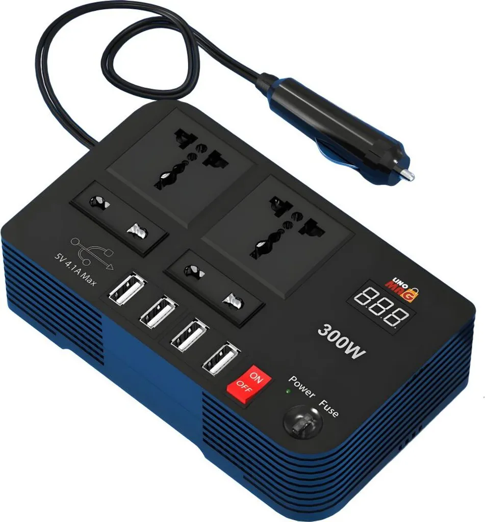 Convertisseur de tension voiture 12V vers 220V 300W avec prise universelle