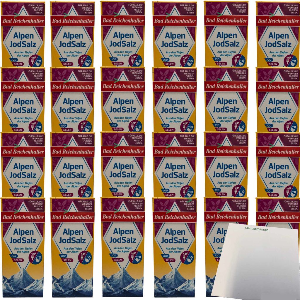 Bad Reichenhaller Alpen Jod Salz + Selen VPE (24x500g Packung) + usy Block