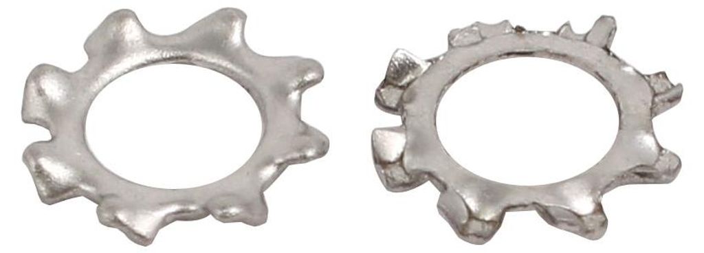 50 Stš¹ck Edelstahl Externe Zahnscheibe 4mm Innendurchmesser Silber Ton de