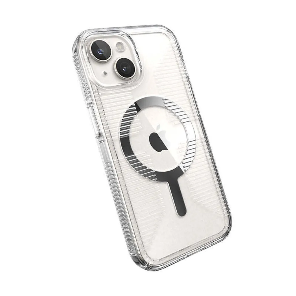 Protection iPhone 15 Speck Gemshell Grip avec MagSafe et Finition Chrome - 4