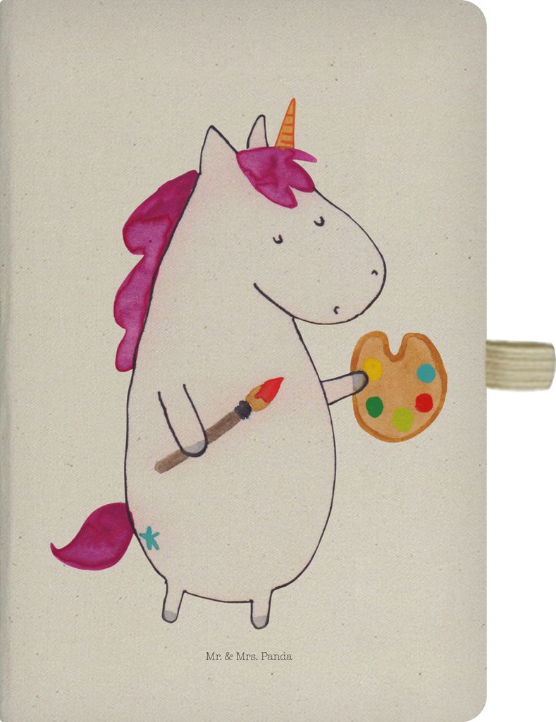 Mr. & Mrs. Panda notizbuch Einhorn Künstler - Transparent - Geschenk, Tagebuch, Unicorn, Malen, Welt, Schreibheft, A5, Englisch, Zeichnen, Journal...