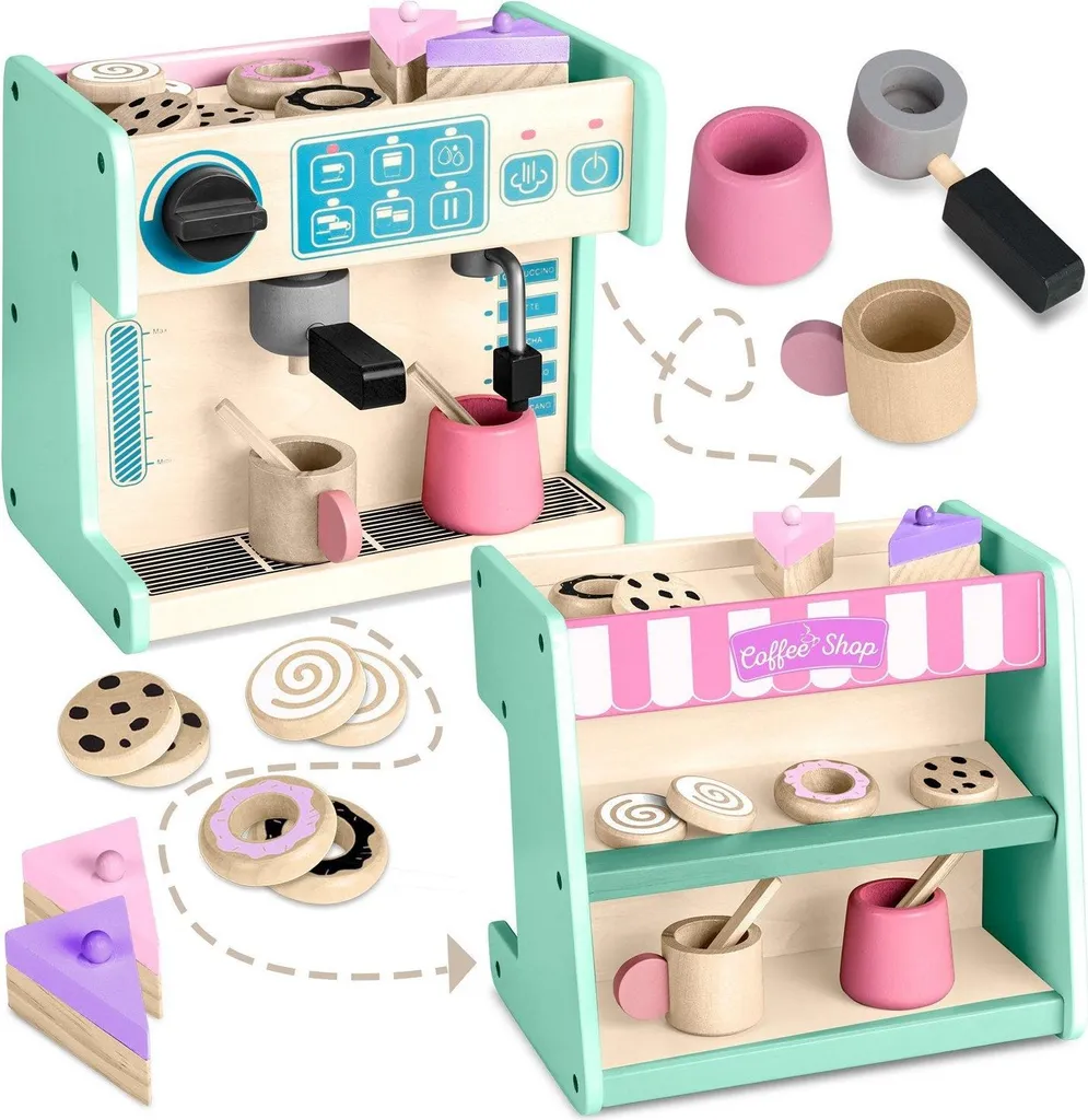 Jeu d'imitation cafetière Ricokids 785100 Vert menthe en bois