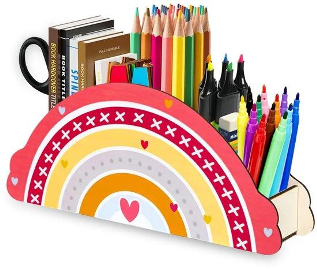 Étagère de rangement bureau enfant arc-en-ciel pour classe et chambre