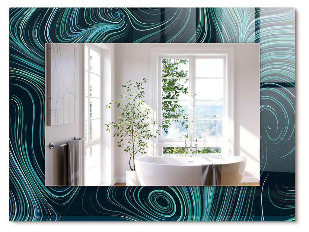 Abstrakte Linienmuster – Rechteckiger Spiegel mit Druck 80x60 cm – Modern - Dekorativ für die Wand