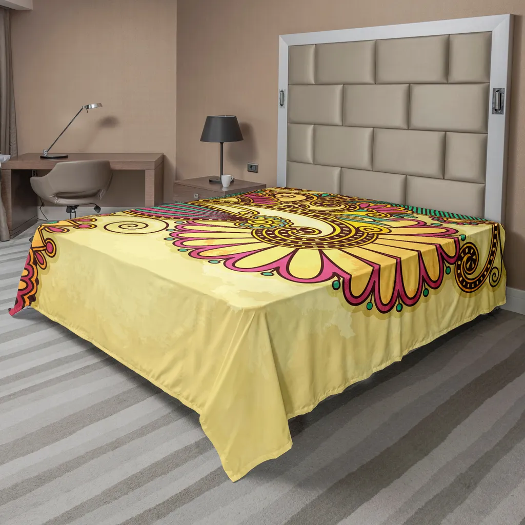 Lenzuolo ABAKUHAUS Grunge 260x228: Microfibra Morbida Fantasia Mandala