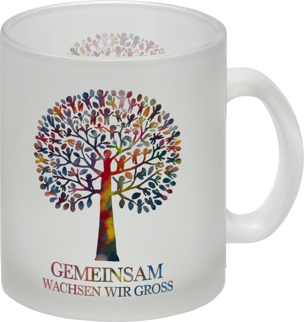 Gemeinsam wachsen, Baum aus Kindern Glas Tasse