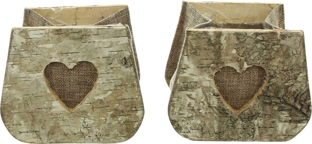 Pflanztasche "Birkenherz", 2er Set