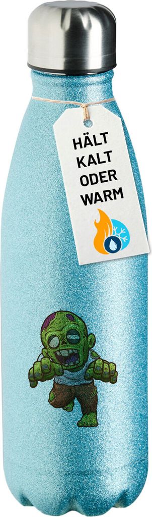 Huuraa Trinkflasche Zombie Fabelwesen 500ml Blue Edelstahl Wasserflasche Trinkflasche Geschenkidee
