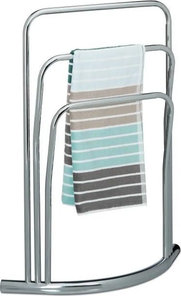 Support de drap de bain CURVY mural design galbé en métal noir mat luxe