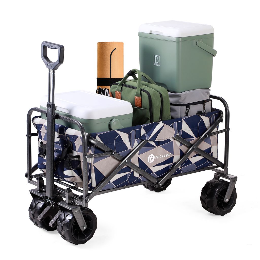 Packaway XL Faltbarer Bollerwagen Heavy Duty aus waschbarem Polyester bis zu 80KG - 98 x 45 cm - Abstraktes Pastell
