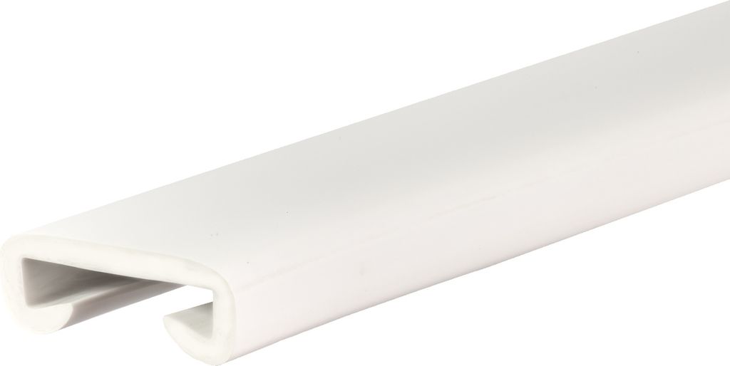 QUEST Handlauf PVC, Treppenhandlauf 40x8 mm, Kunststoffhandlauf, Handlaufverkleidung PREMIUM, Rutschfest, weiß, 1 m