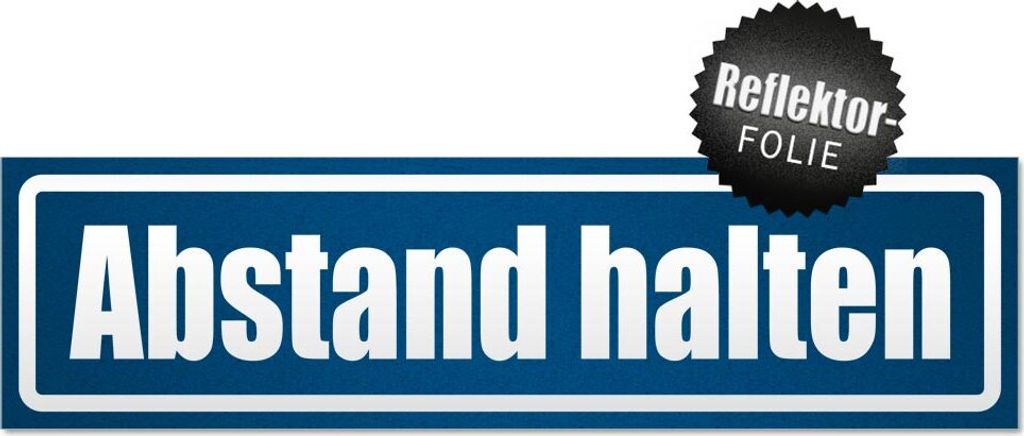 Abstand halten invertiert Magnetschild Schild magnetisch