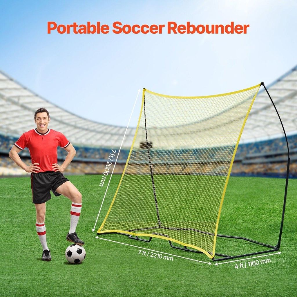 7x7FT Fußball-Rebounder Tragbares Fußball-Trainingsnetz mit Tragetasche