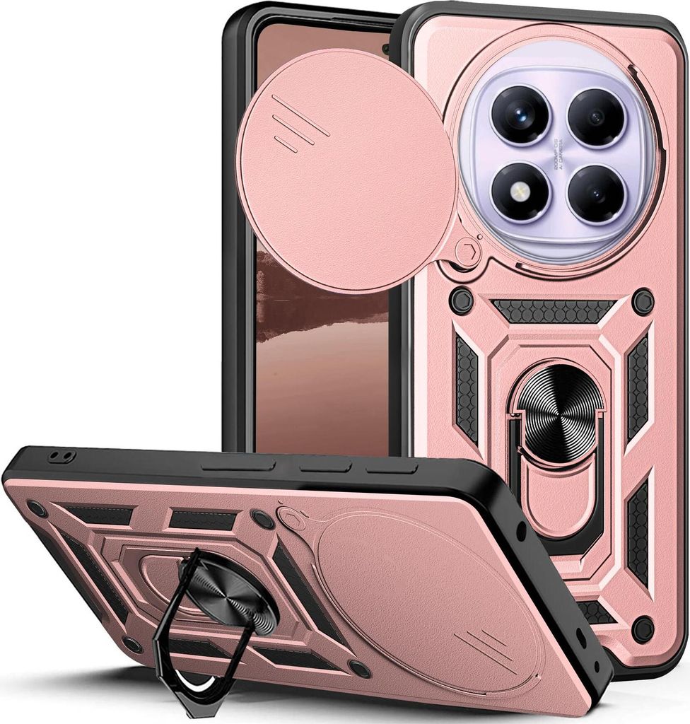 Armor Handyhülle für Xiaomi Redmi Note 14 Pro Kameraschutz Handy Panzer Case Cover Schutzhülle Outdoor Farbe: Rosegold